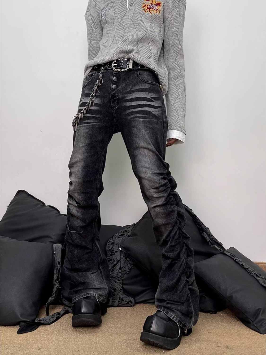 Washed Black Grey Men's Slim S - огляд і ціна Streetwear Brand Denim
