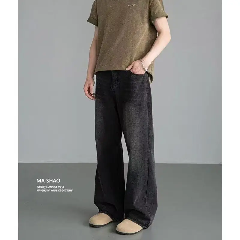 Korean Fashion Men Wide Leg Je - огляд і ціна Streetwear Brand Denim